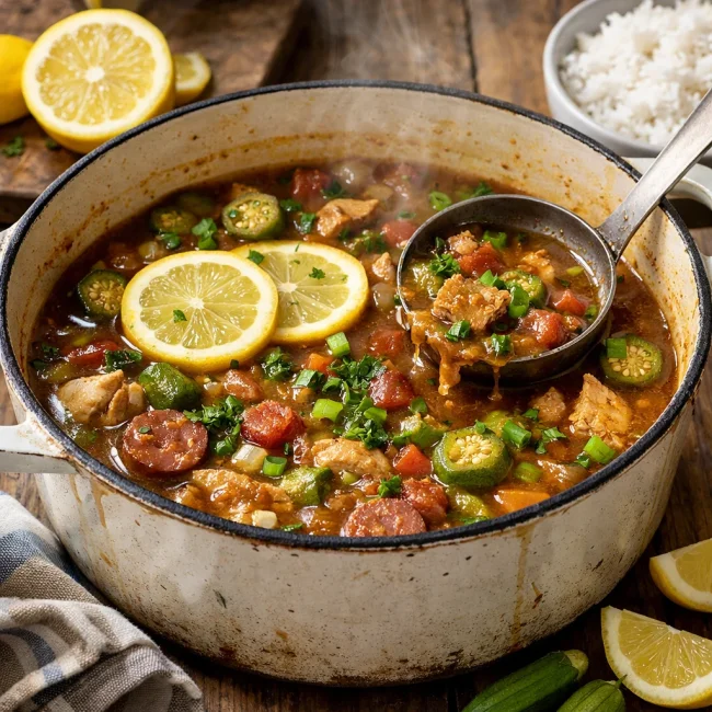 Zesty Lemon Okra Gumbo