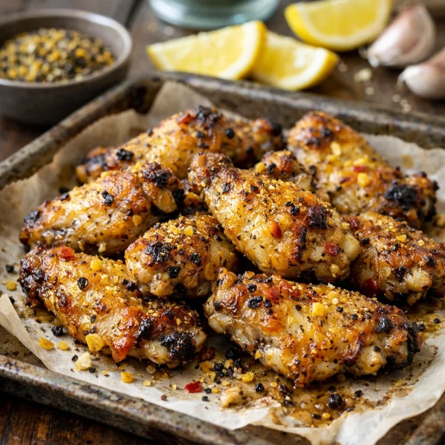 Zesty Lemon Pepper Baked Chicken Wings