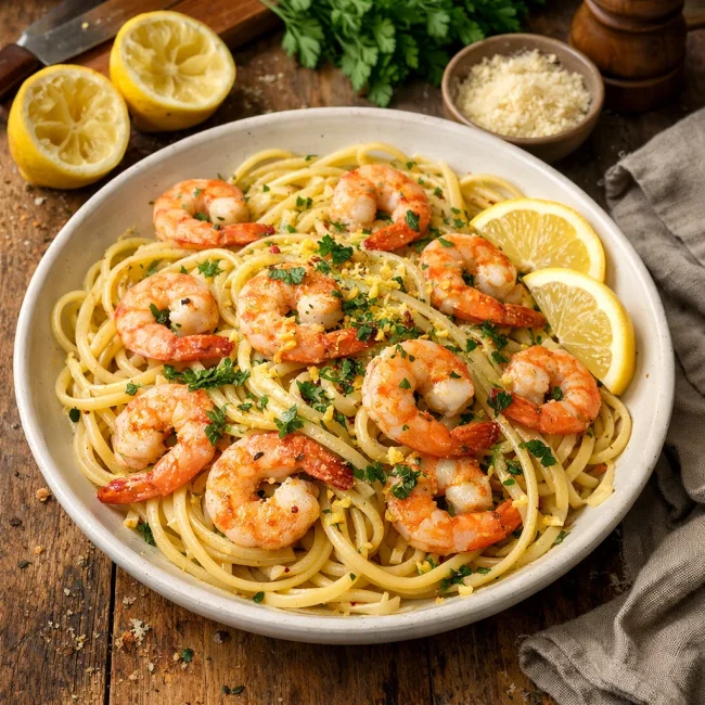 Zesty Lemon Shrimp Scampi Pasta