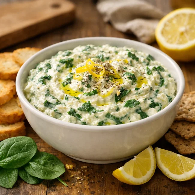 Zesty Lemon Spinach Dip