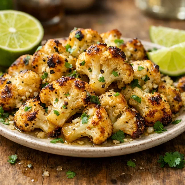 Zesty Lime and Garlic Roasted Cauliflower
