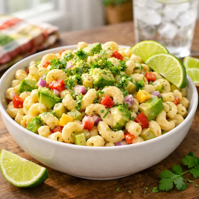Zesty Macaroni Salad with Avocado and Lime