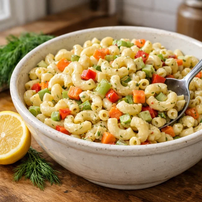 Zesty Macaroni Salad with Dill and Lemon