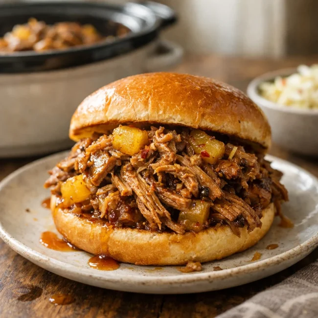 Zesty Pineapple Slow Cooker Pulled Pork