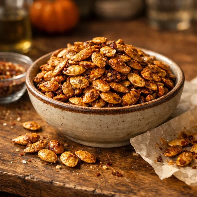 Zesty Spiced Baked Pumpkin Seeds