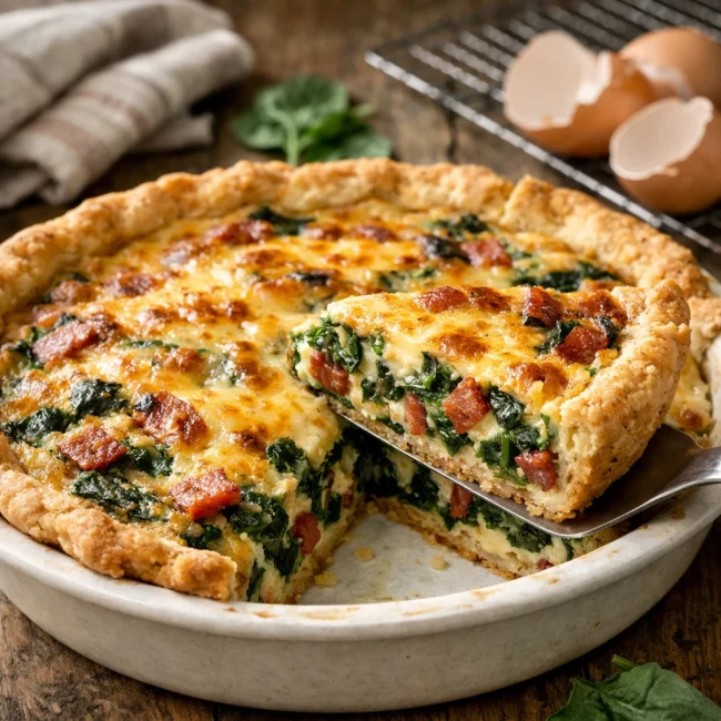 Zesty Spinach and Bacon Quiche