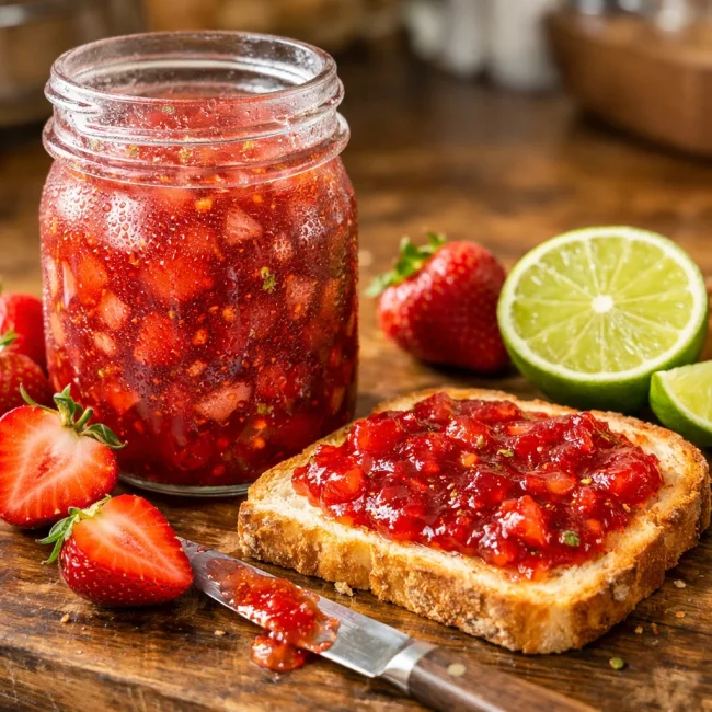 Zesty Strawberry Lime Freezer Jam