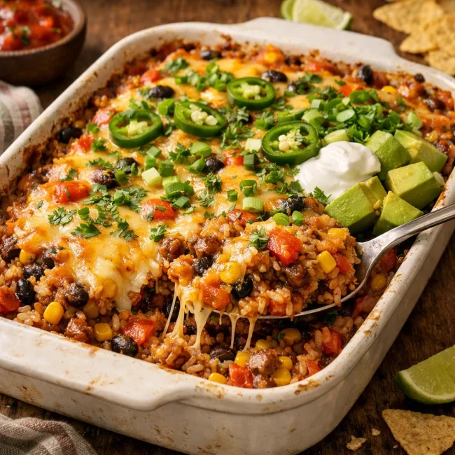 Zesty Taco Rice Casserole