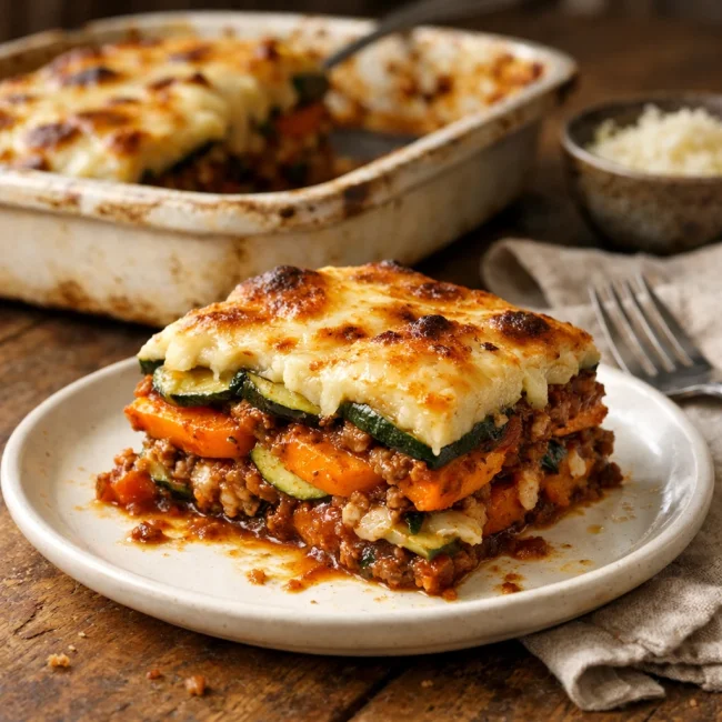 Zucchini and Sweet Potato Moussaka