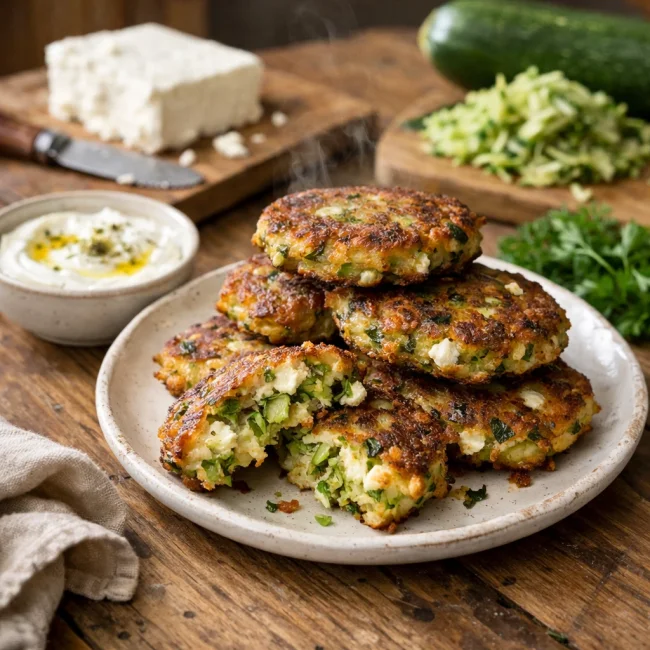 Zucchini Feta Fritters